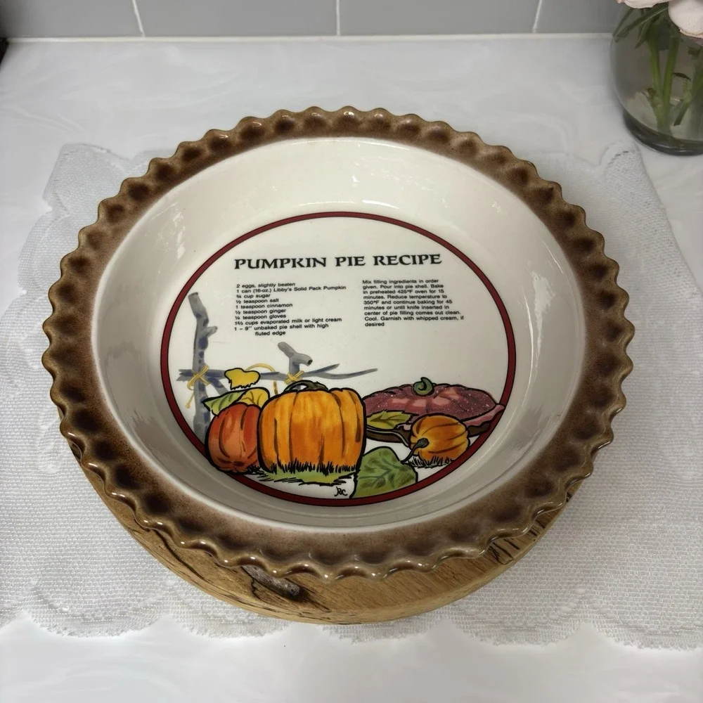Clay Castle Pumpkin Pie Recipe Baking Dish 10